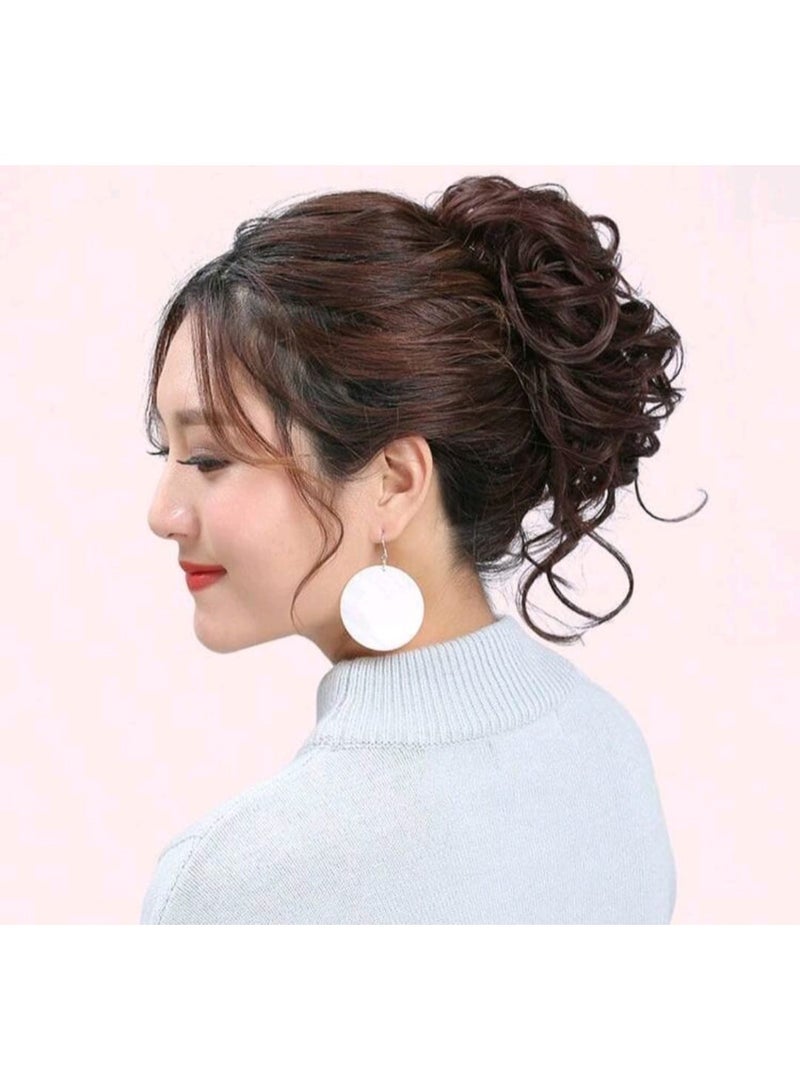 شي إن ربطة شعر فوضوية على شكل كعكة، وصلات شعر طويلة منفوشة، شعر مستعار على شكل ذيل حصان، لإطلالة طبيعية كثيفة - Image 2